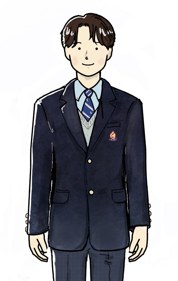 福大付属若葉高校男子制服 （男子向け）イラスト